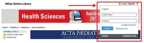Acta Paediatrica app login